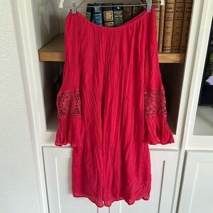 ❤️Indigo Rose bell sleeve dress pink boho with slip
